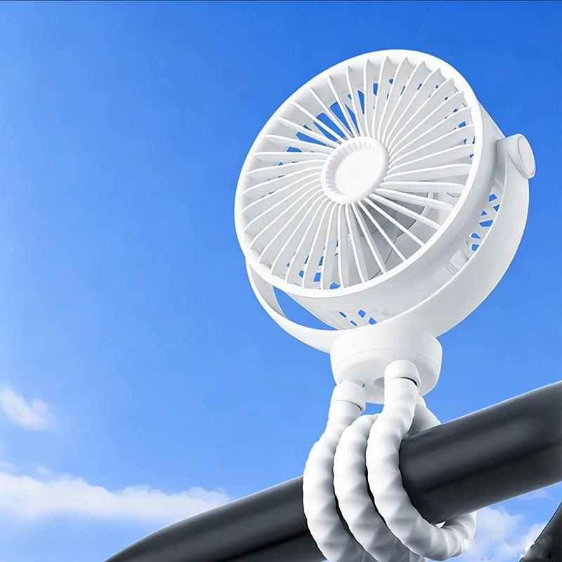 Baby 3 Speeds Stroller Mini Fan with Light Portable USB Charging Fan