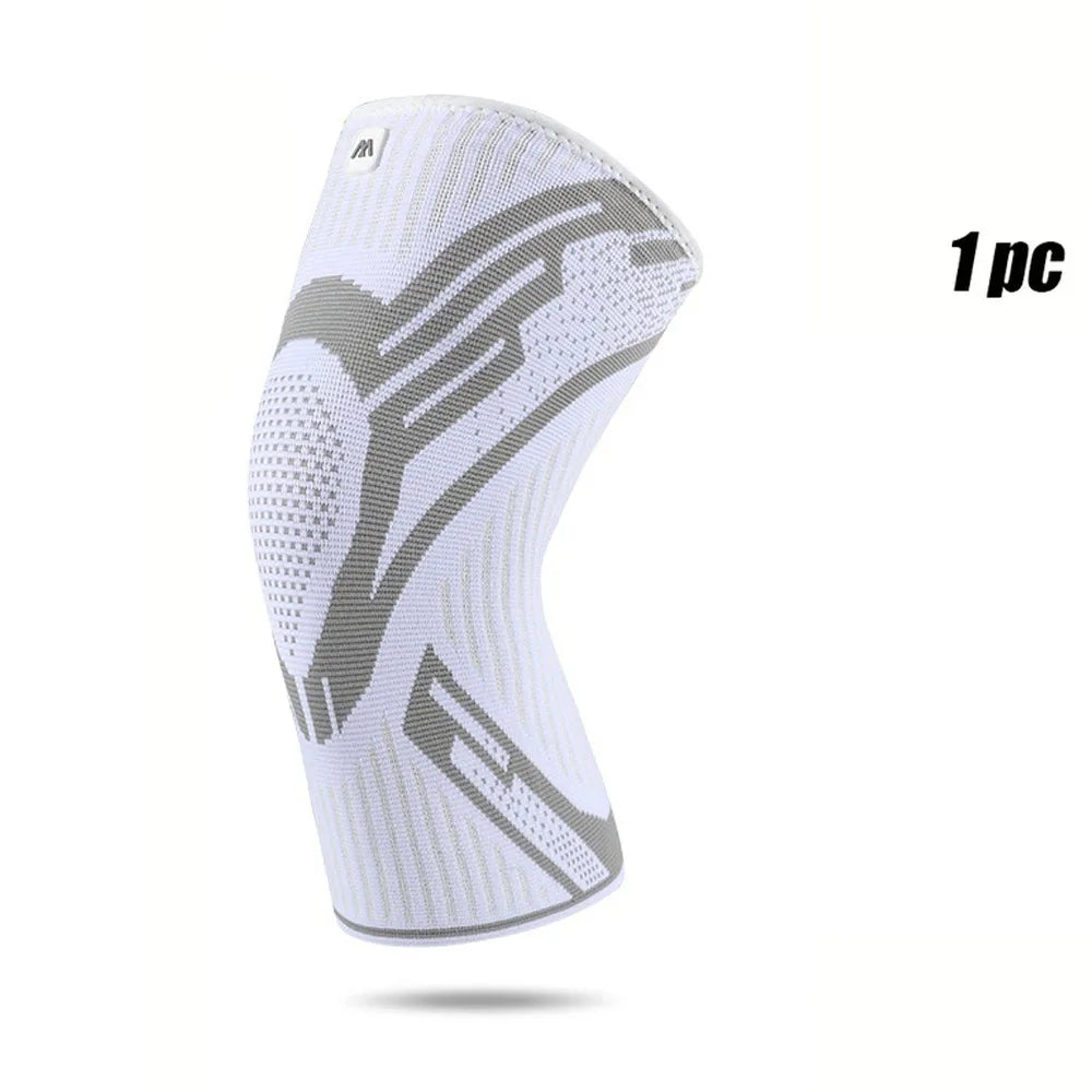 1 Pcs Compression Knee Support Sleeve Elastic Breathable Knee Pads Brace Springs Gym Sports Protector Basketball Volleyball Run