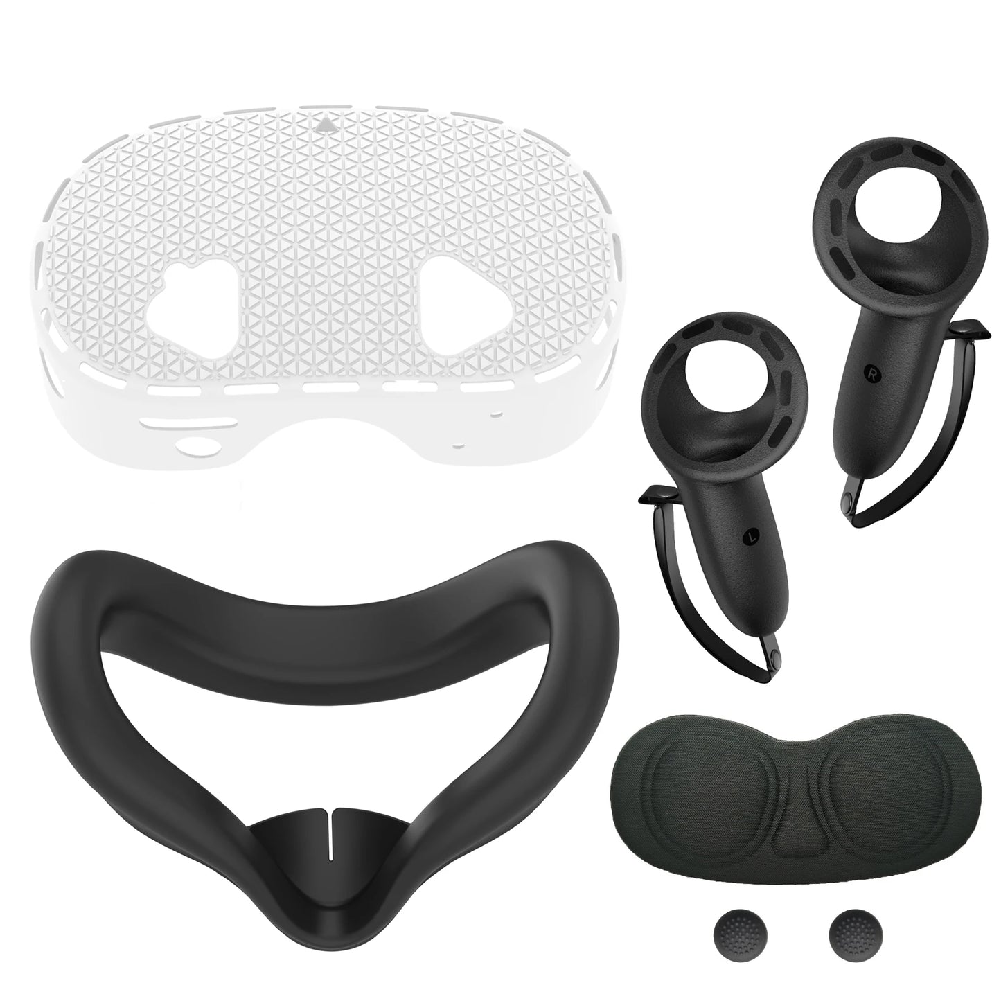 5 IN 1 Silicone Case For Meta Quest 3S VR Protector Lens Cap Soft Grip Cover Shockproof Durable Anti-scratch Accessories