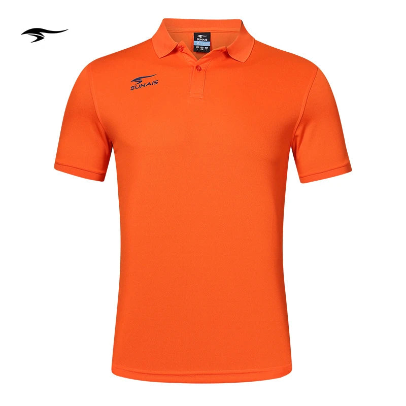 SUNAIS Men's Quick Dry Polo Shirt Breathable Football Training Short Sleeve T-shirt Outdoor Daily Casual Tops 730613