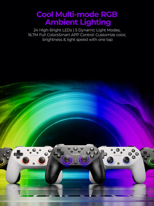 Leadjoy Saber Plus Wireless Game Controller, TMR Joysticks, Hall Effect & Tactile Dual Triggers Gaming Controller