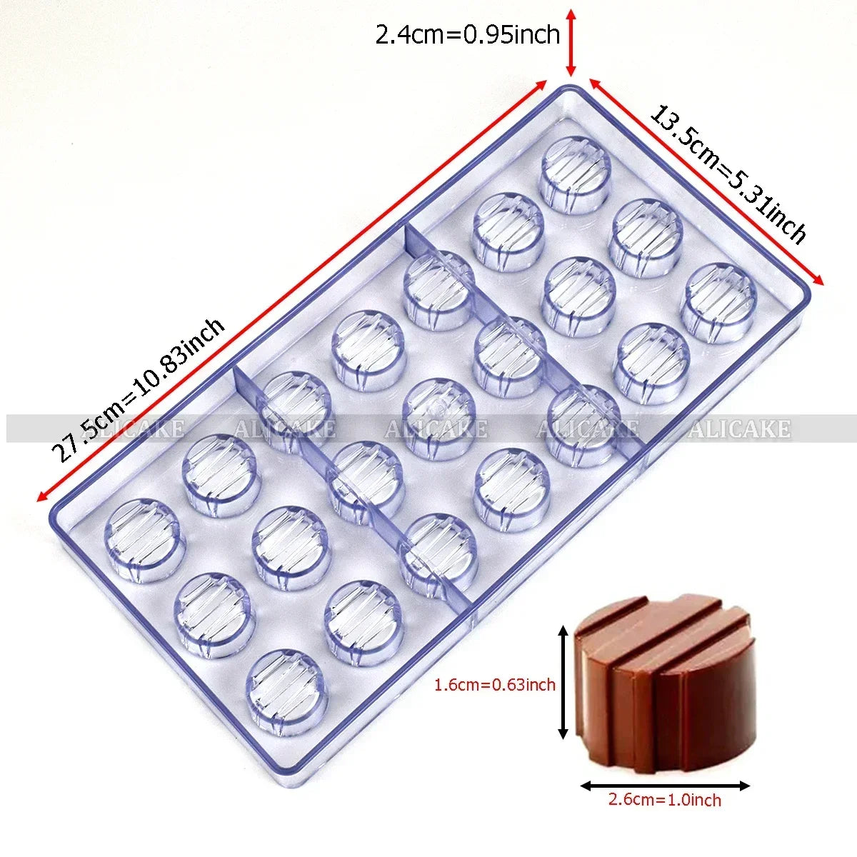 1Pcs Chocolate Molds Polycarbonate Candy Flowers Cube Oval Shape Confectionery Pans Trays Acrylic Baking Utensils Pastry Mould
