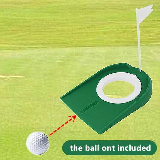 Golf Putting Trainer with Flag Indoor Golf Practice Putting Cup Hole Portable Putter Training Aid for Home Office Golfers