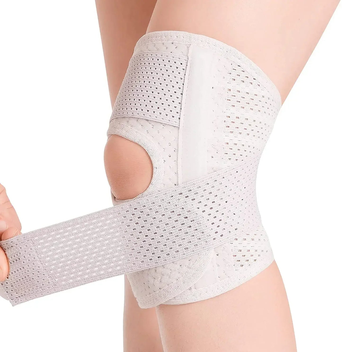Knee Brace with Side Stabilizers,Breathable Adjustable Knee Support for Meniscus Tear Knee Pain ACL Arthritis Injury Recovery