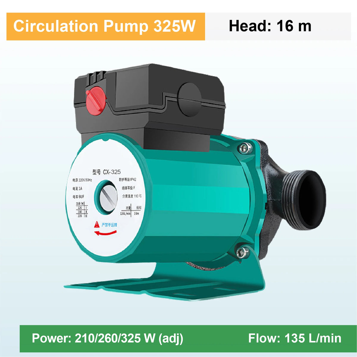 RS25-6A Hot Water Circulation Pump AC220V Energy Saving Low Noise Boiler Heating Pump 3/4" 1" HVAC Floor Heating Booster Pump