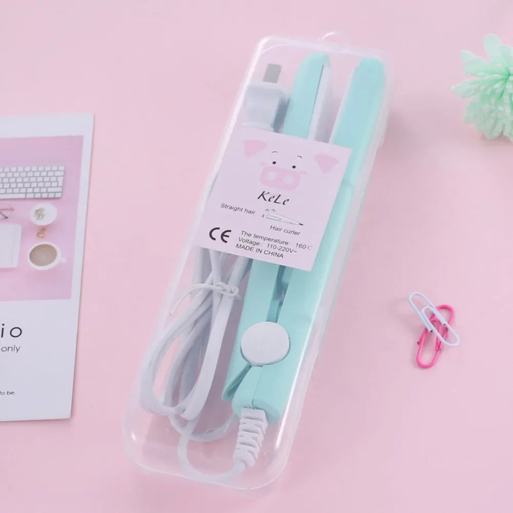 2in1 Hair Straightener Ceramic for Straightening and Curling Hair Travel Flat Iron Fast Heating Curling Iron for Short Fine Hair