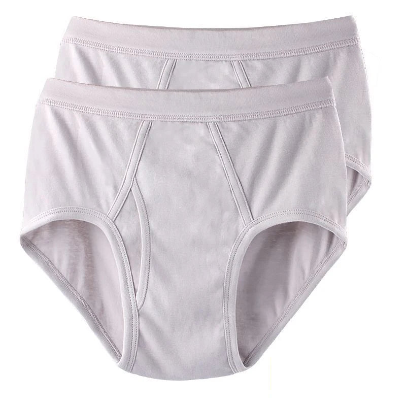 2Pcs/lot Men's Underwear 100%Cotton Briefs Sexy U Pouch Solid Color High Waist Panties Breathable Comfortable Male Underpants