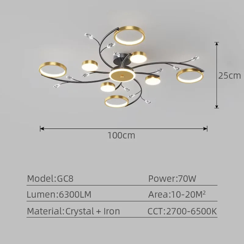 IRALAN Modern LED Chandeliert round chandelier Living room lights smart remote control chandelier room Interior Kitchen light