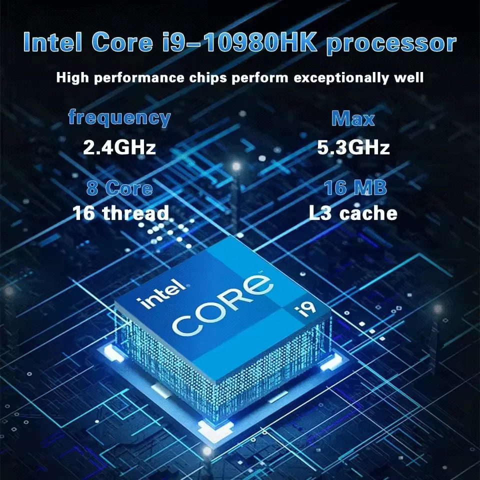 New 15.6" Portable LaptopIntel Core I9-10980HK 32GB RAM 2TB SSD Windows 11 5000mAh Fingerprint Office Gaming Notebook PC