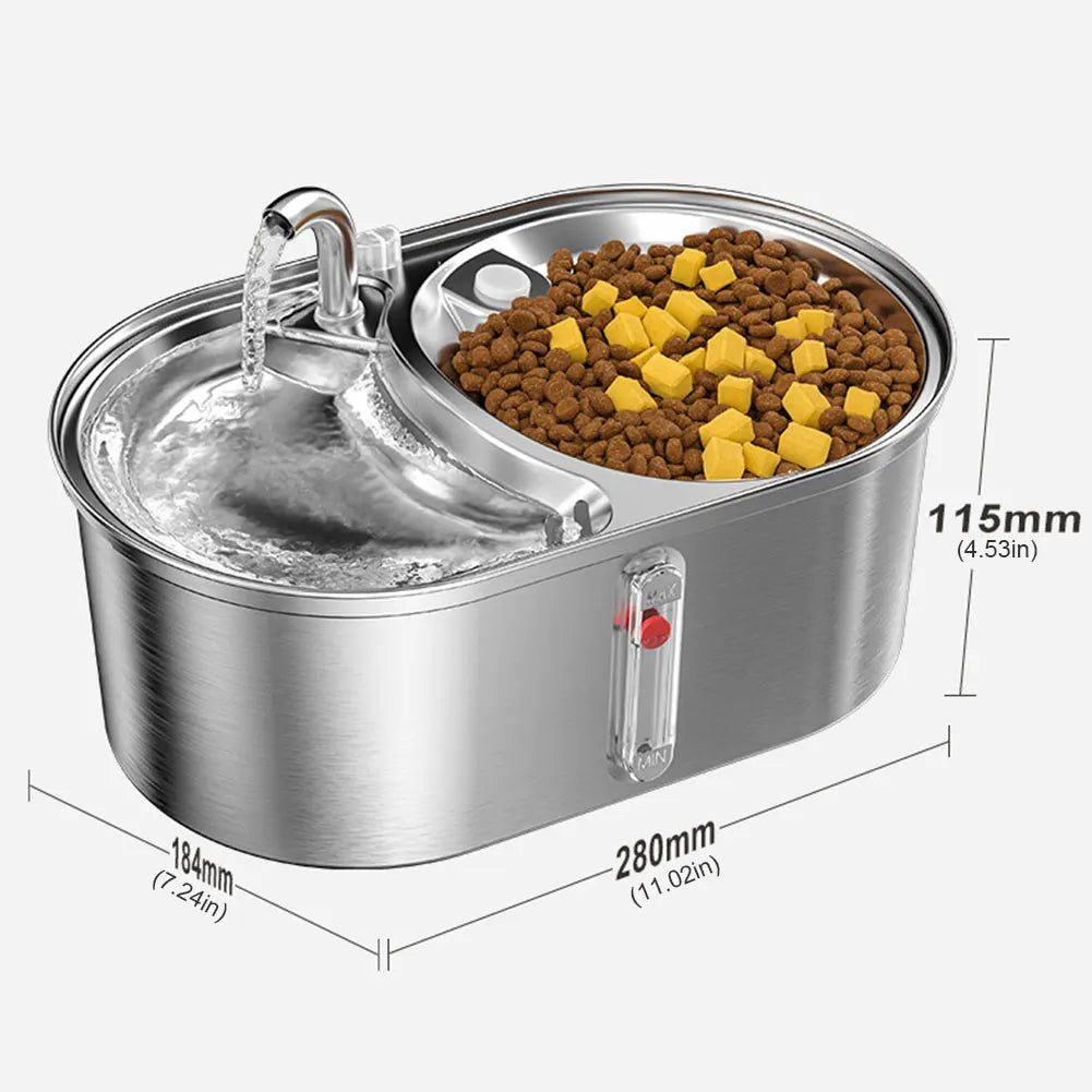 Stainless Steel Automatic Pet Water Dispenser Replacement 3L Pet Fountains Ultra Quiet for Dogs Cats Multiple Pet