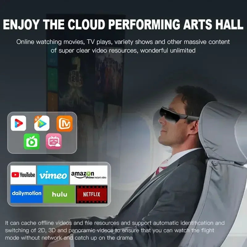 Hot Selling OEM 3D Tv Channels Control Hd Mobile Smart Glasses Video Free Virtual Reality Portable Android Remote Box For Glass