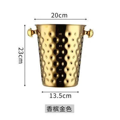 European Stainless Steel Ice Bucket Beer Red Wine Juice Drink Cooler Bar Family Party Champagne Ice Bucket Bar Wine Accessories