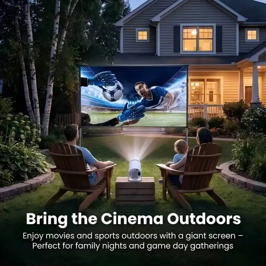 Projector - Supports 4K resolution, brightness 5000 lumens, 240 ° Full-angle projection, automatic keystone correction and autofocus, WiFi 6 and Bluetooth 5.3 wireless projection, ultra-quiet design ≤26 decibels