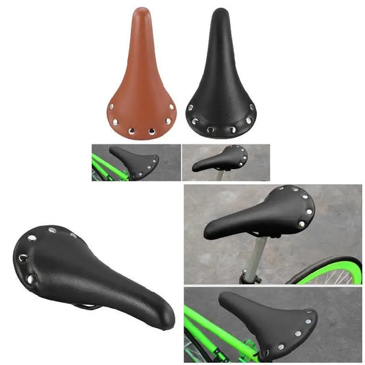 Vintage Waterproof Bike Saddle Leather Seat Cover for Road Bicycle Comfortable Cycling Accessories with Classic Design