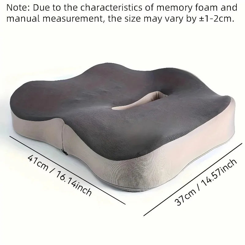Memory Foam Seat Cushion Tailbone Sciatica Back Pain Relief Comfort Office Chair Car Seat Cushion Non-Slip Orthopedic MemoryFoam