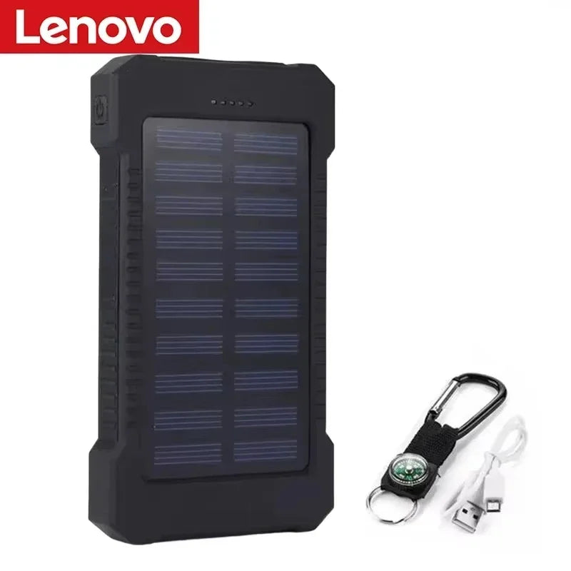 Lenovo Large‑Capacity 500000mAh Solar Power Bank Outdoor High‑Speed Charging Portable Charger for iPhone Samsung Huawei