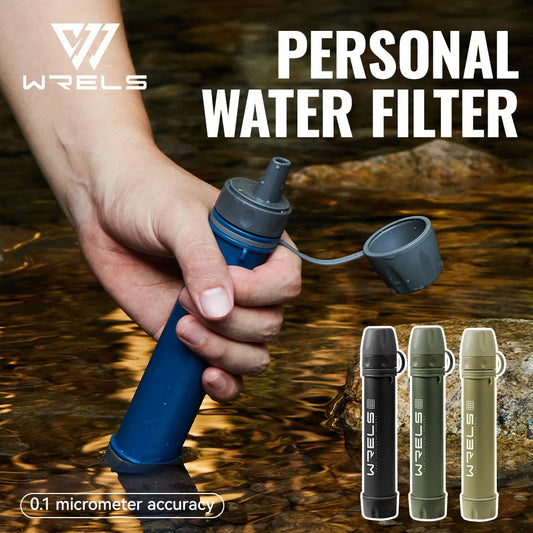 WERLS Camping Hiking Portable Water Purifier Personal Filter Straw for Outdoor Backpacking Travel Survival Emergency Gear System