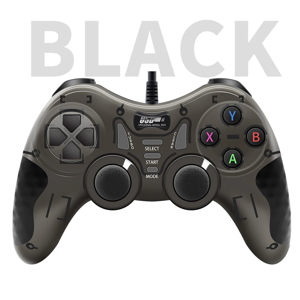 Wired Game Controller With 360° 3D Joystick For PS3/PS2/PS1/Steam/Game Console/TV/Laptop Gamepad With Vibration &Turbo Function
