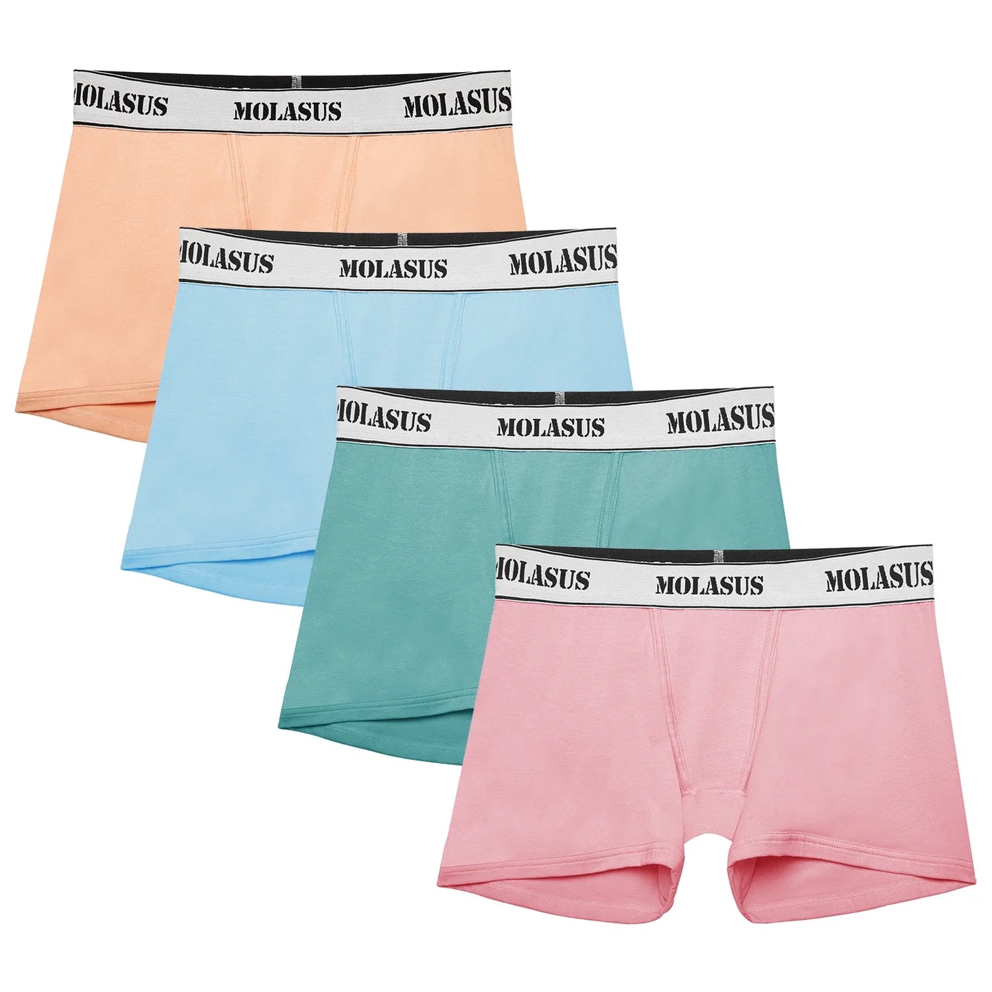 POKARLA 4PCS Women’s Cotton Boxer Underwear Ladies Soft Safety Panties Female Breathable Inseam Briefs Set Boy Shorts Plus Size