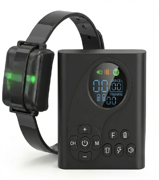 Electric Dog Fence Wireless with Remote Trainer, 2-in-1 Pet Training System, Waterproof Shock Collar for Dogs, Anti-Bark Control