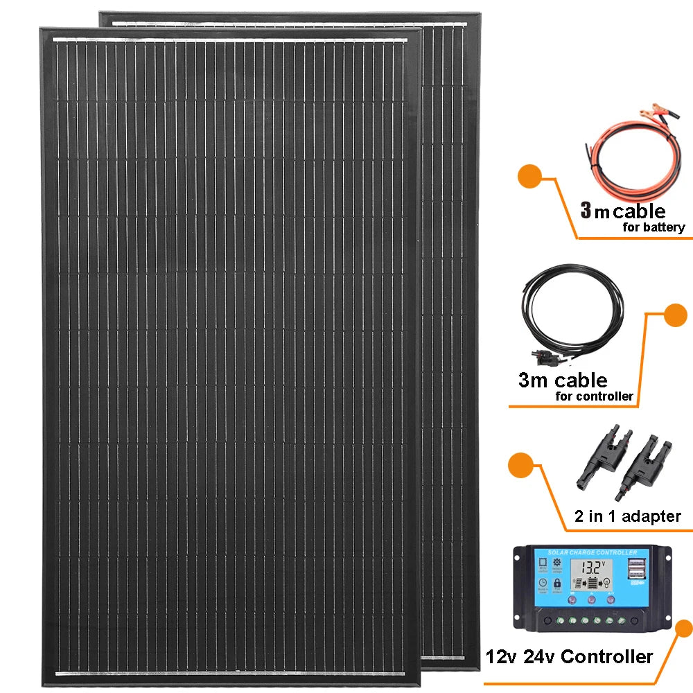Lightweight 18V 200W 400W Solar Panel Battery Charger Solar Panels Power Generator Photovoltaic Camping Equipment Accessories
