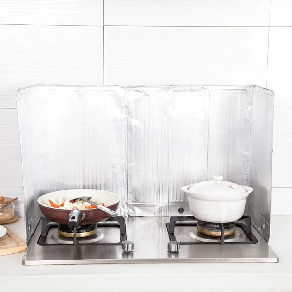 Kitchen Gas Stove Baffle Plate Aluminum Foil Oil Splash Protective Screen For Fried Vegetable Cooking Kichen Accessories
