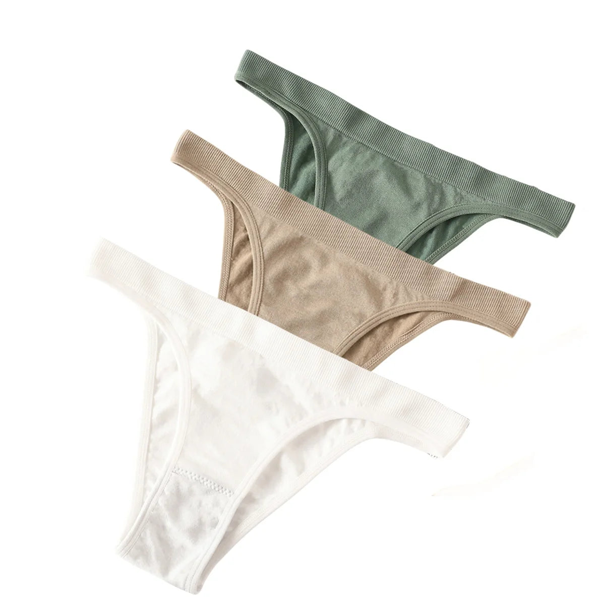 3Pcs/Set Women High Cut Brazilian Panties High Rise Seamless Underwear Soft Stretch Sports Soft Briefs Ladies Sexy Lingerie M-L