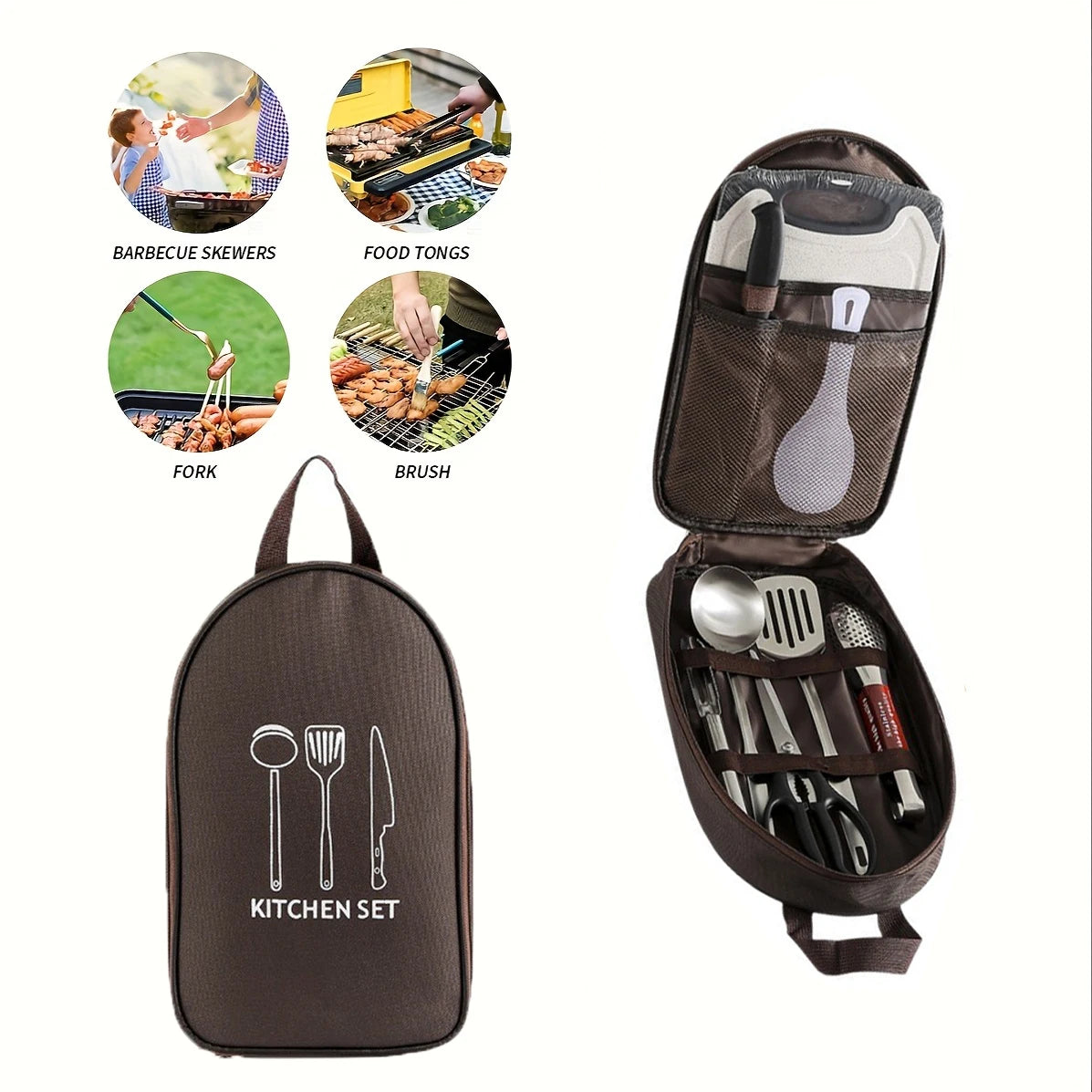 Outdoor Cooking Bag Camping Storage Bag PortableCooking Utensil Organizer Storage Pouch Picnic Bag Utensil Storage Pouch
