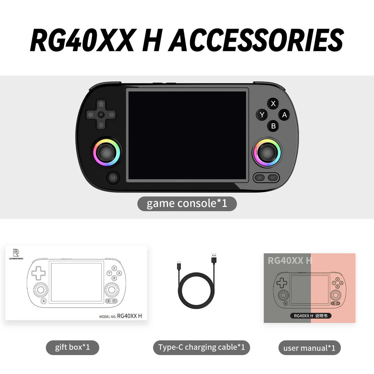 ANBERNIC RG CubeXX & RG40XX H & RG35XX H Retro Handheld Game Console H700 Linux 64-bit 5000 Video Games Supports WIFI Bluetooth