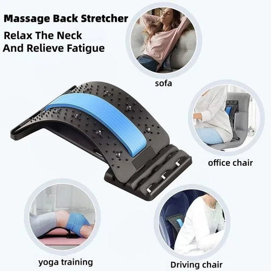 Back Massage Muscle Relaxation Stretcher, Back Stretching Relaxation Massage Pad, Lumbar Support Stretcher, Pain Relief