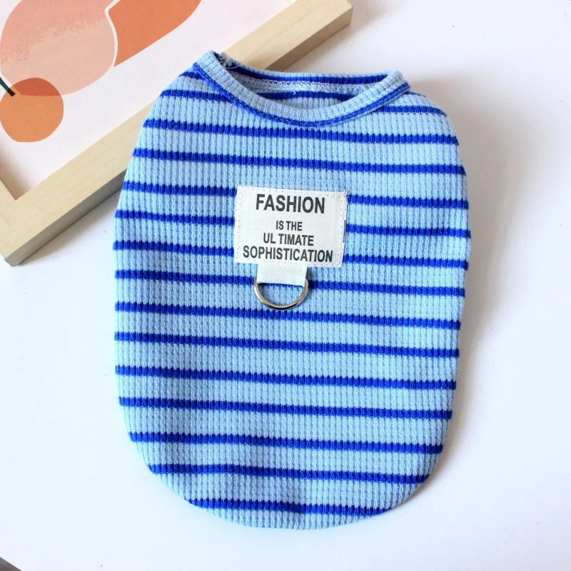 Summer Clothes for Dog and Cat, Striped T-Shirt, Cute Clothes for Puppy, Chihuahua, Bichon, French Bulldog, Girl