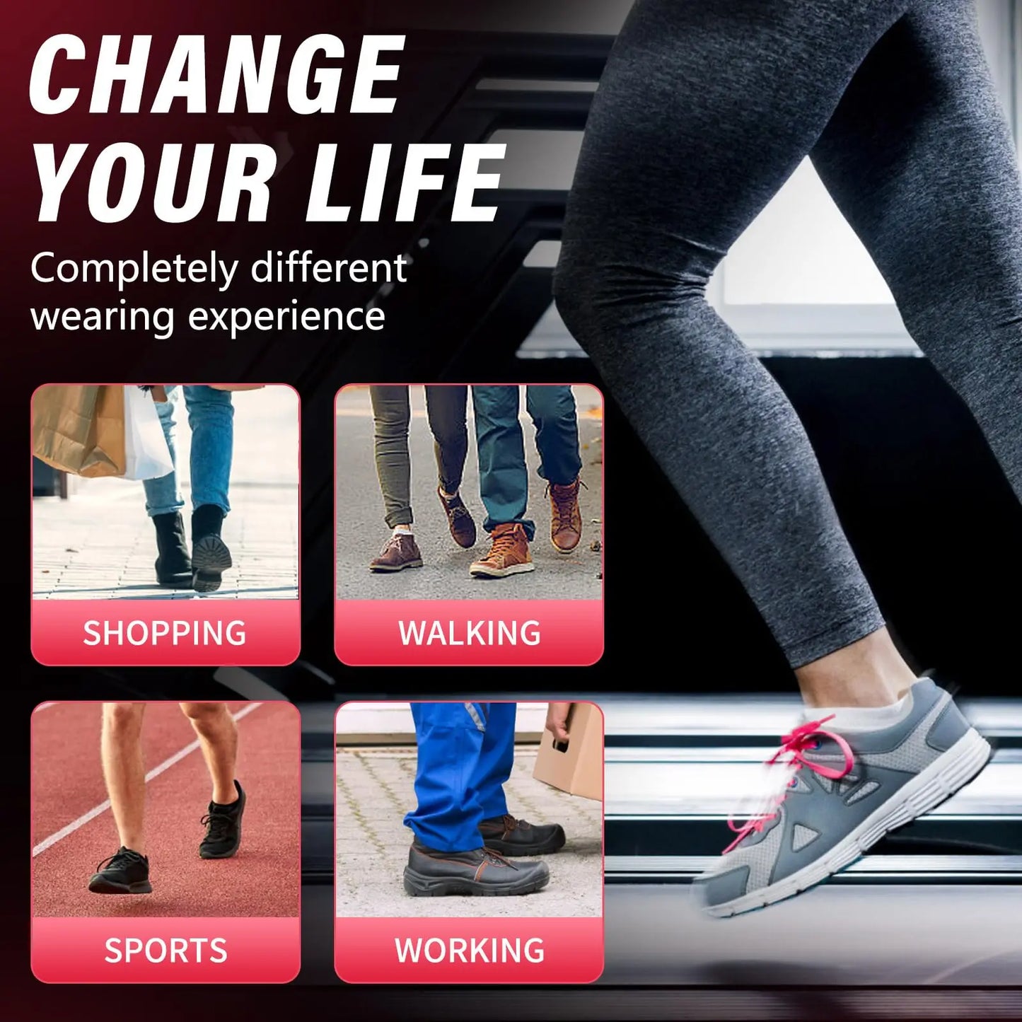 Premium Orthopedic Sport Insoles for Feet PU Gel Shock Absorption Breathable Sole Pad Sport Arch Support Feet Pain Care Insole