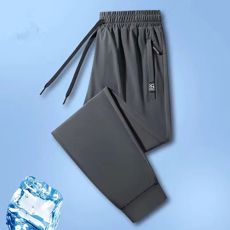 New High-quality Ice Silk Casual Comprehensive Training Pants Two-piece Summer Men's Sweat Absorbing Quick Drying Leggings