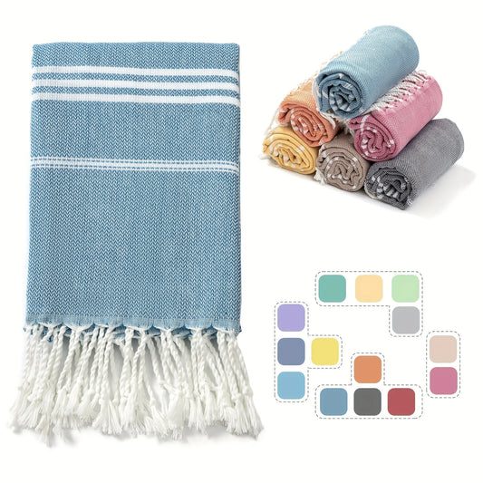 90*180CM Turkish Beach Towel Sauna Spa Gym Sports Fitness Fringed Bath Towel Kitchen Outdoor Soft Absorbent Quick Drying Towels