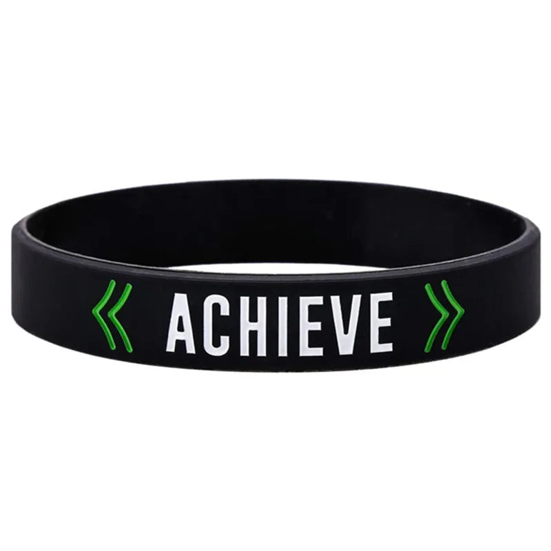 1pc/3pcs Motivational Quotes Success Achieve Focus rubber bracelet silicone wristband