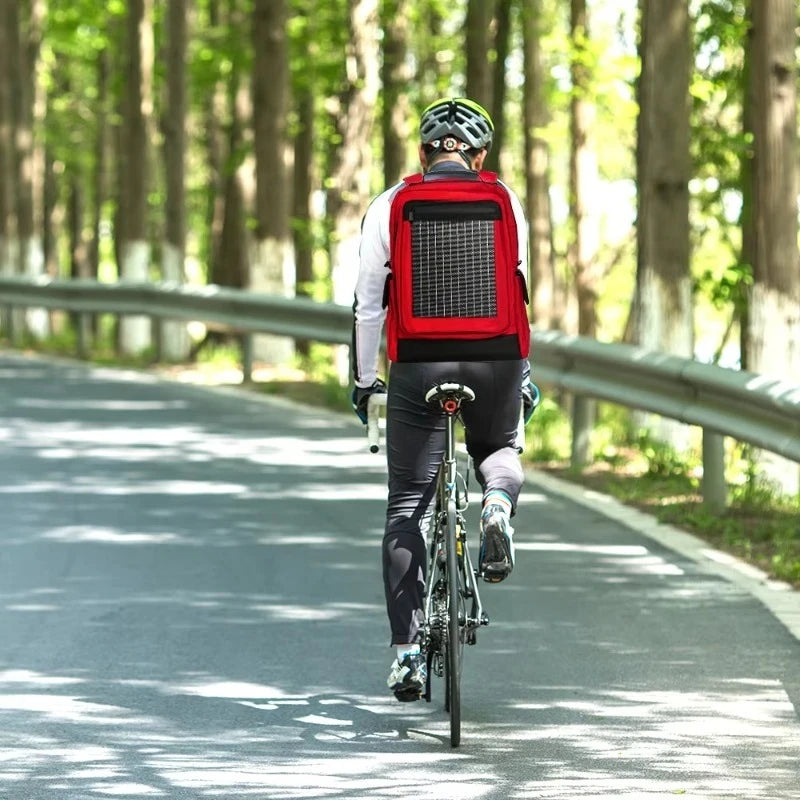 High-tech Unisex Portable Solar Backpack with Charging Port Smart Outdoor Bag Powered by Solar Panels