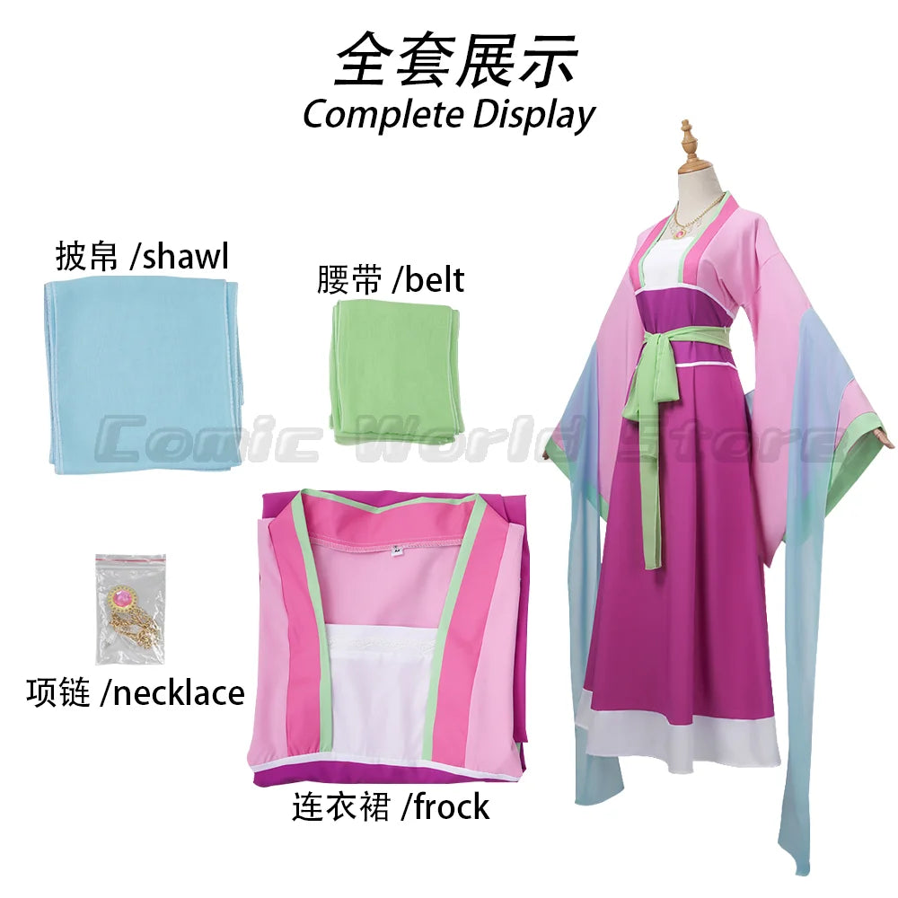 Maomao Cosplay Costume Wig Anime The Apothecary Mao Mao Plus Size Pink Dress Halloween Carnival Party for Women Lady