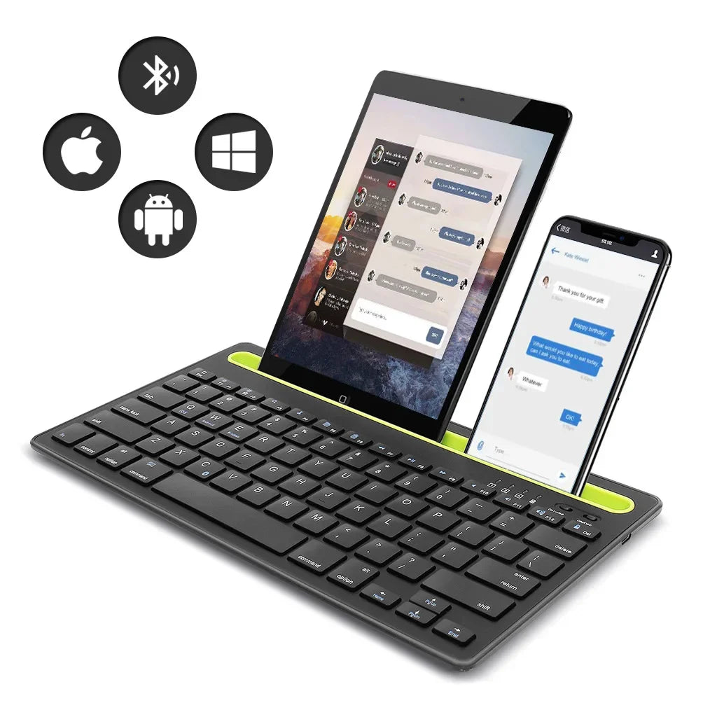 Wireless Bluetooth Keyboard Portable Ultra Thin Desktop Laptop Keyboard Dual Channel