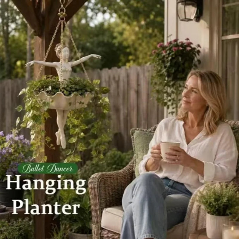 Ballet Dancer Hanging Planter Ballerina Plant Holder With Metal Chains Succulents Vines Ivy Spider Plants Indoor Outdoor Decorat