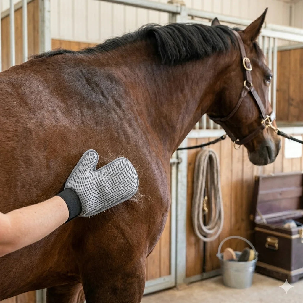 1pc Horse Brush Gloves Breathable and Deep Cleaning- Suitable for Equestrian Enthusiasts Firm Fit Pet Care Tool Summer