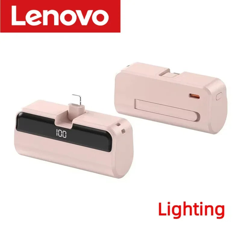 Lenovo 500000mAh Mini Capsule Power Bank High Capacity Fast Charge Powerbank Portable External Battery for iPhone Huawei Samsung