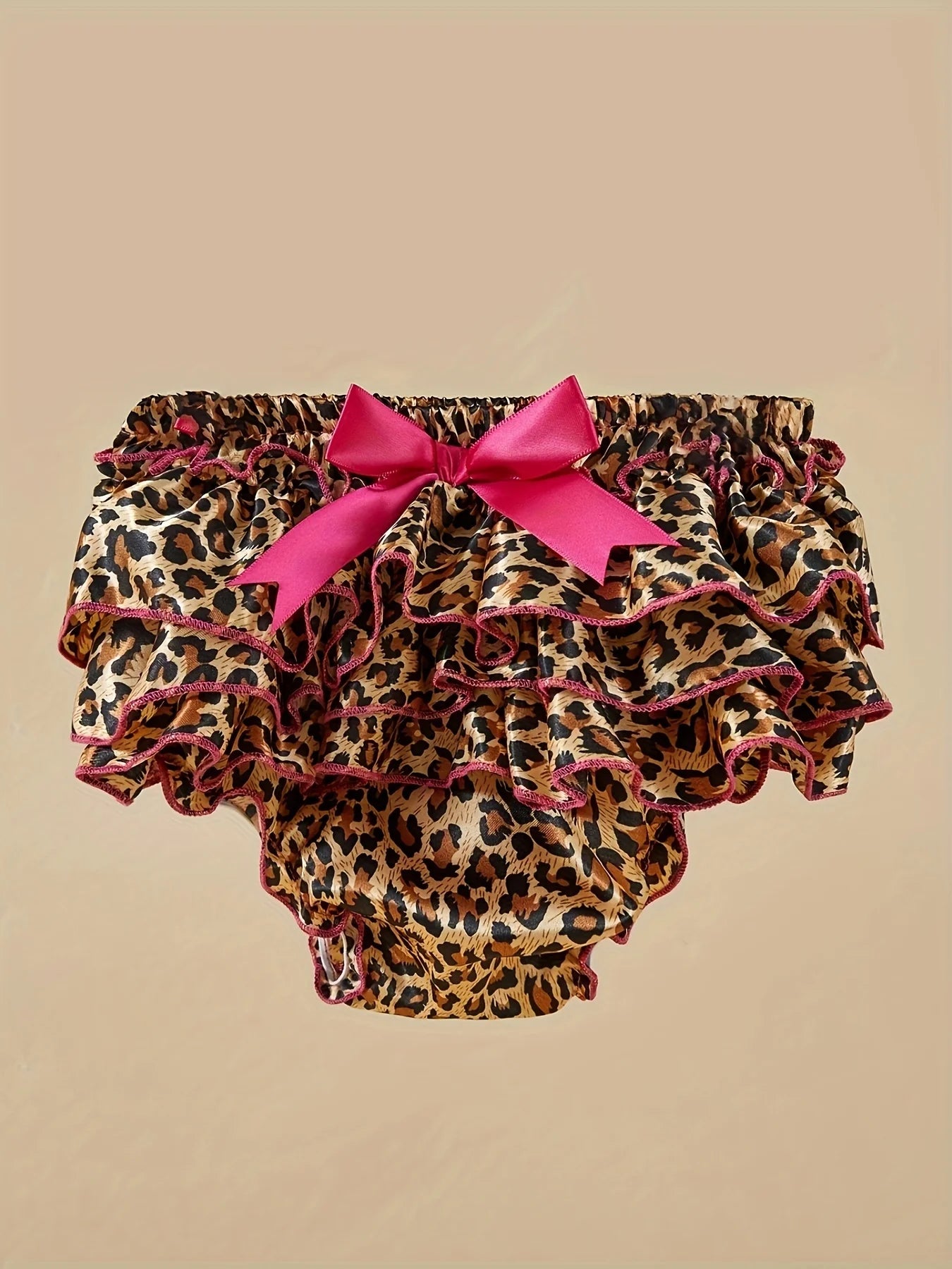Baby Girl 2Pcs Outfit Wild And Sweet Leopard Print Short Sleeve Bodysuit Ruffle Leopard Skirt Shorts Set Newborn Summer Clothes