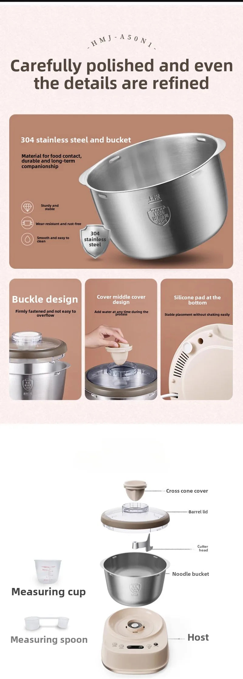 Small dough mixing machine 5L household timed automatic dough kneading machine