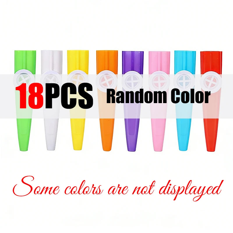 6-18PCS Random Mix Colors Plastic Kazoo Whistle Portable Harmonica Flute Instrument Bulk Items Festival Party Gift Souvenirs ZYF