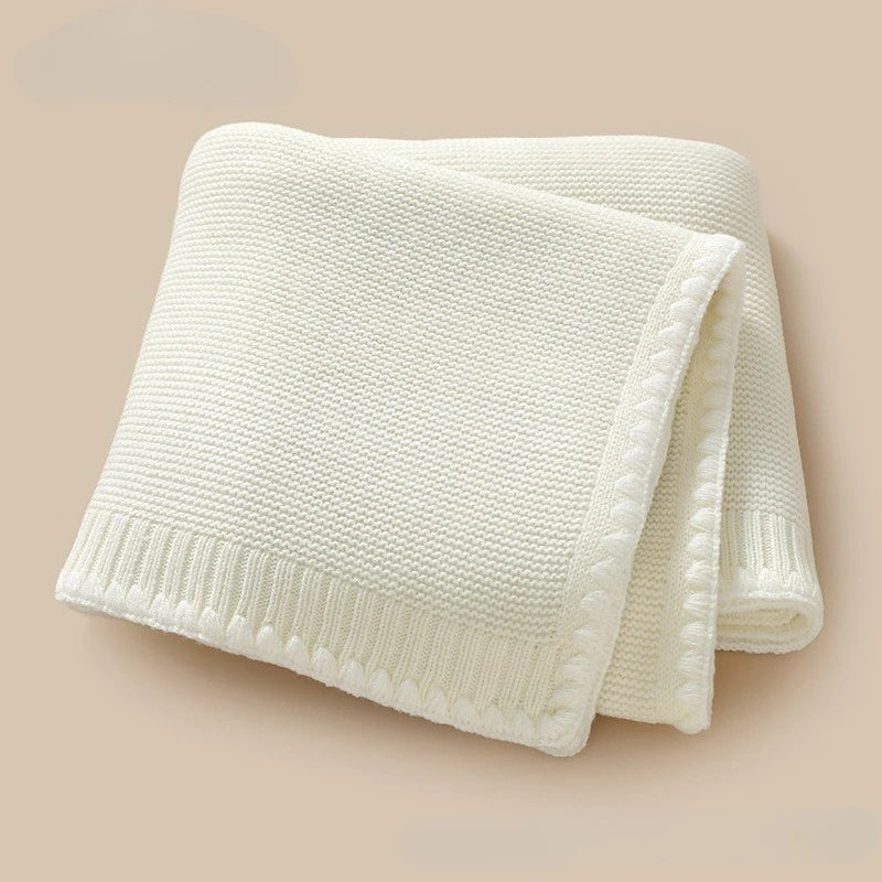 Personalized Name Breathable Baby Blanket Boys Girls Swaddle Wraps Newborn Nap Blankets Knitted Acrylic Infant Security Blankets