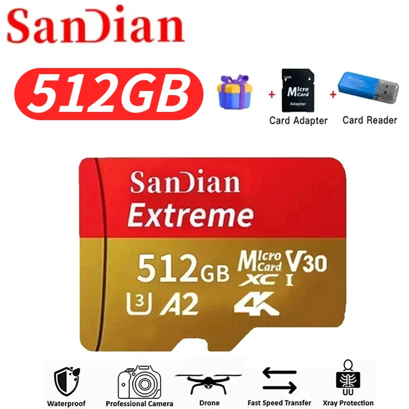 2026 Hot Sale Micro TF Card V30 Class10 High Capacity Flash Memory Card Multiple Sizes for Office Computer/Monitoring/Phones