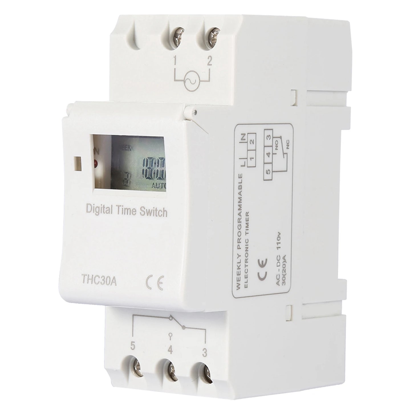 THC 30A Digital Timer Switch 16 times ON and OFF Programmable Electronic Time Control Switch 30A 12V 110V 220V