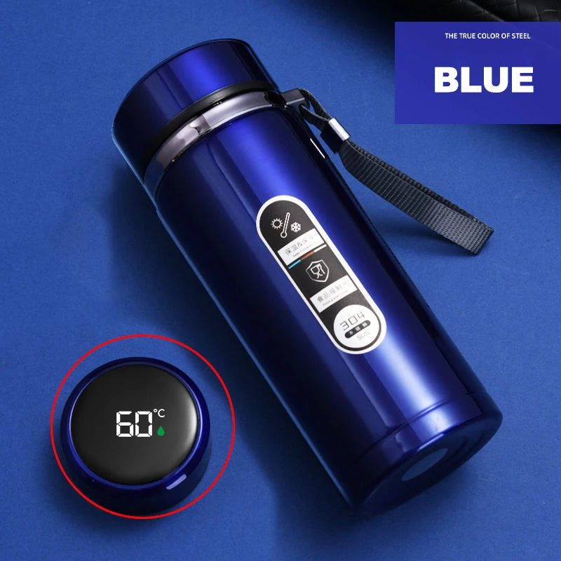 SoftAura Stainless Steel Thermos Bottle LED Temperature Display 500ML- 1L Sus304 Vacuum Flask Portable Cup 2026 New