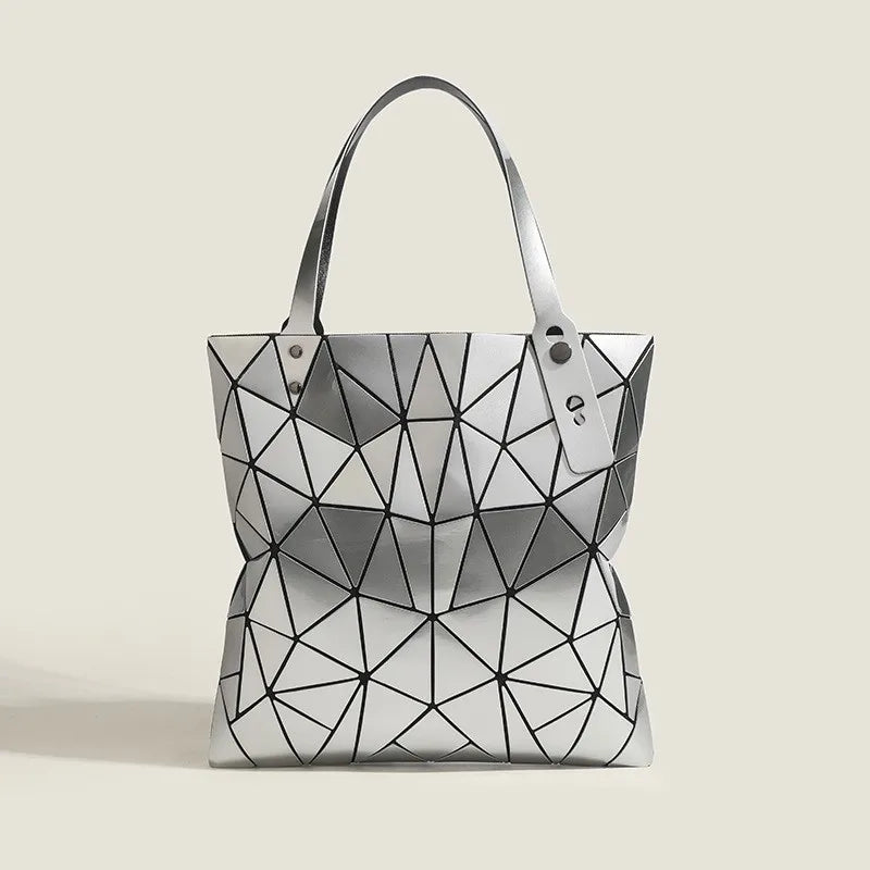 2026 Summer New Trendy Geometric Patchwork Rhombus Tote Bag Versatile Large Capacity Floral Handbag Shoulder Shopping Bag