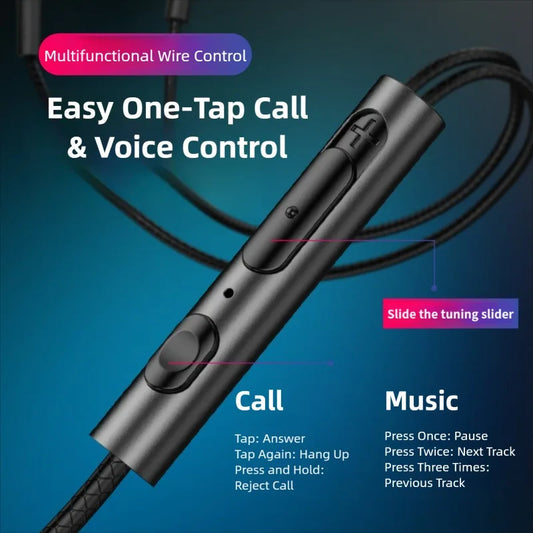 Type C Wired Headphones HiFi Stereo Volume Control Headset With HD Mic 3.5mm Earphones For Samsung Galaxy iPhone 17 16 Earbud